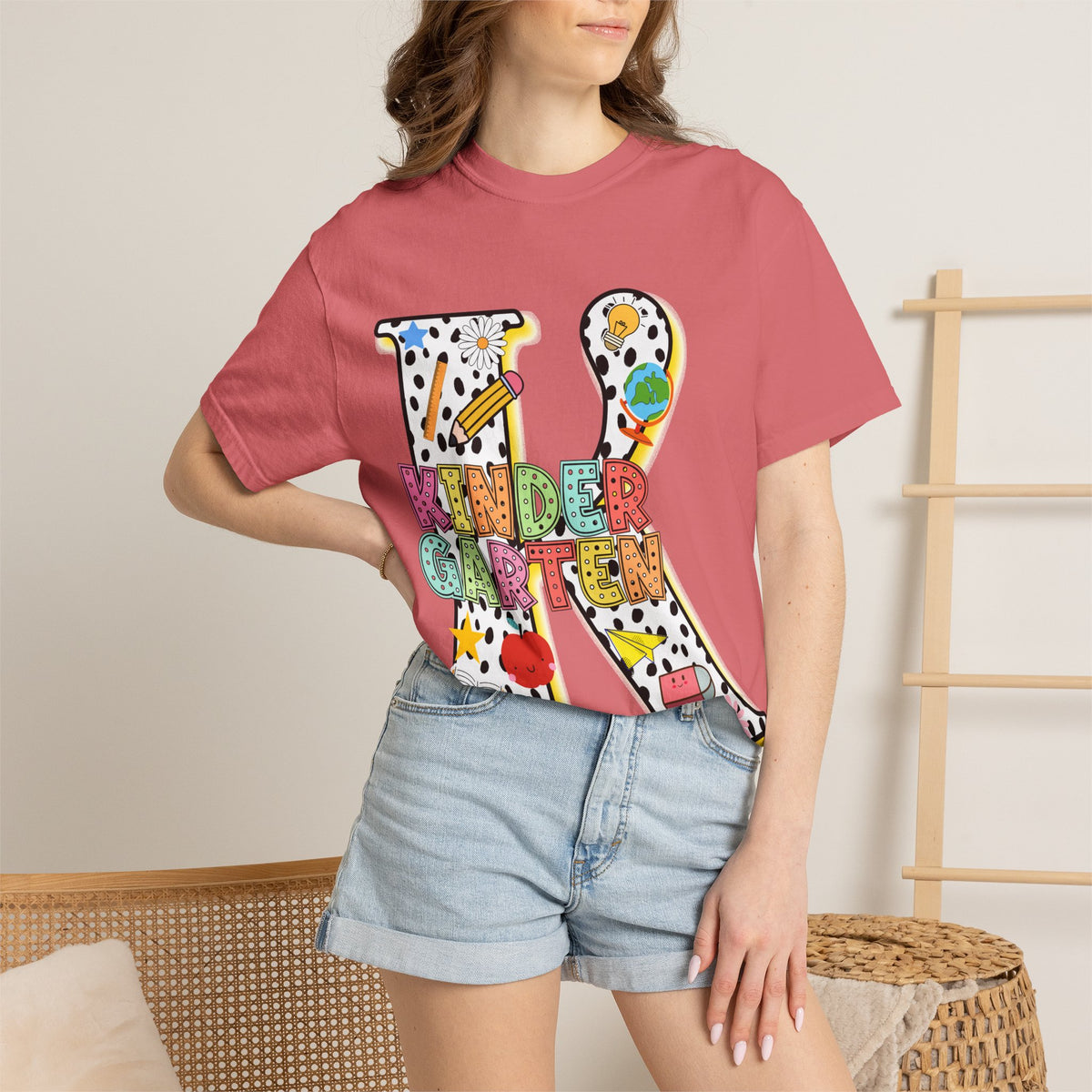 Kindergarten Letter T-Shirt — Cute School Teacher & Student Back-to-School Tee