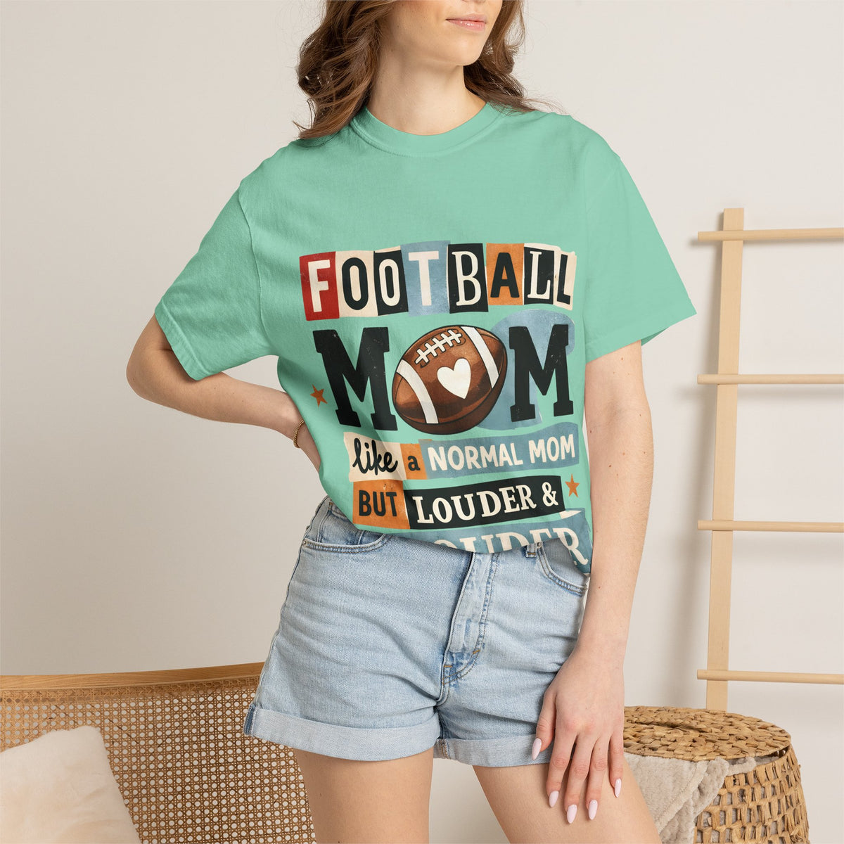 Football Mom T-Shirt — "Like a Normal Mom but Louder & Prouder"