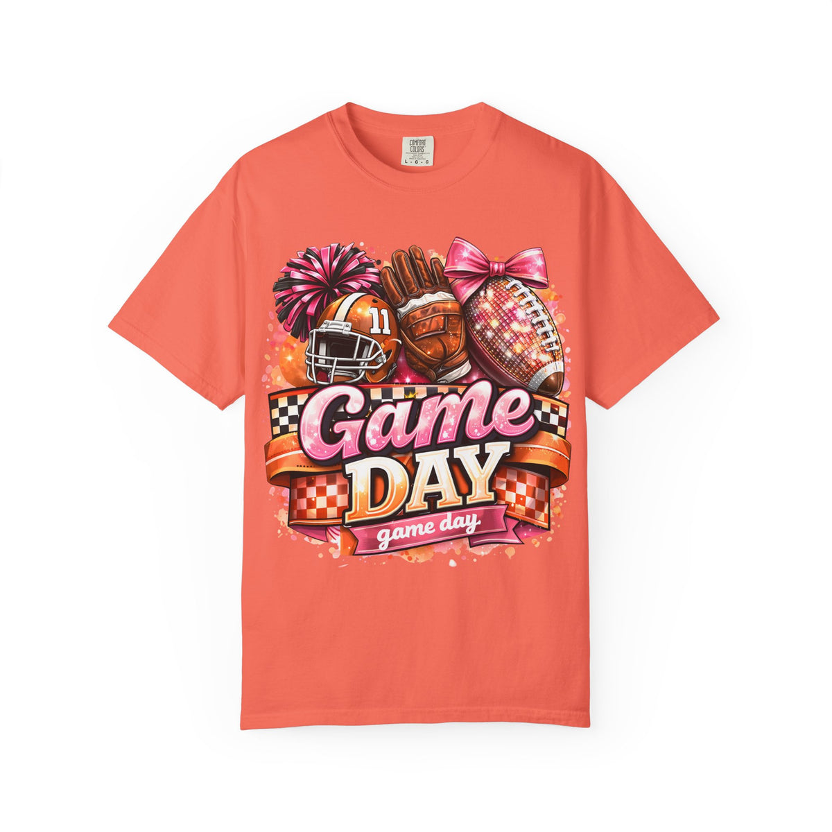 Game Day Football Tee — Cheerleader & Pom Pom Sports Shirt