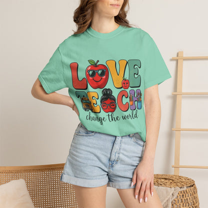 Love Teach "Change the World" Teacher T-Shirt