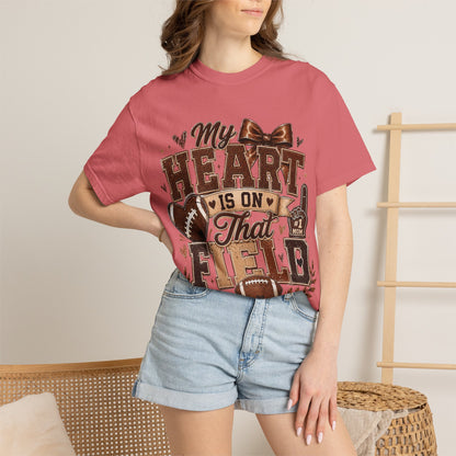 Football Mom/Dad T-Shirt — “My Heart Is On That Field” Fan Tee