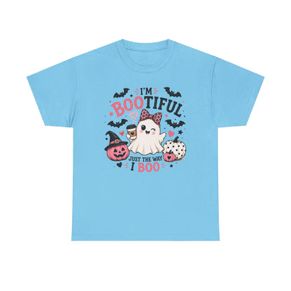 I’m Bootiful Ghost Tee — Cute Halloween Boo Shirt (“Just the Way I Boo”)
