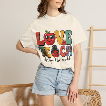 Love Teach "Change the World" Teacher T-Shirt