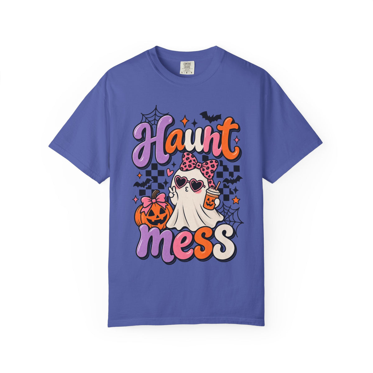 Haunt Mess Halloween T-Shirt — Cute Ghost, Pumpkin & Candy Design