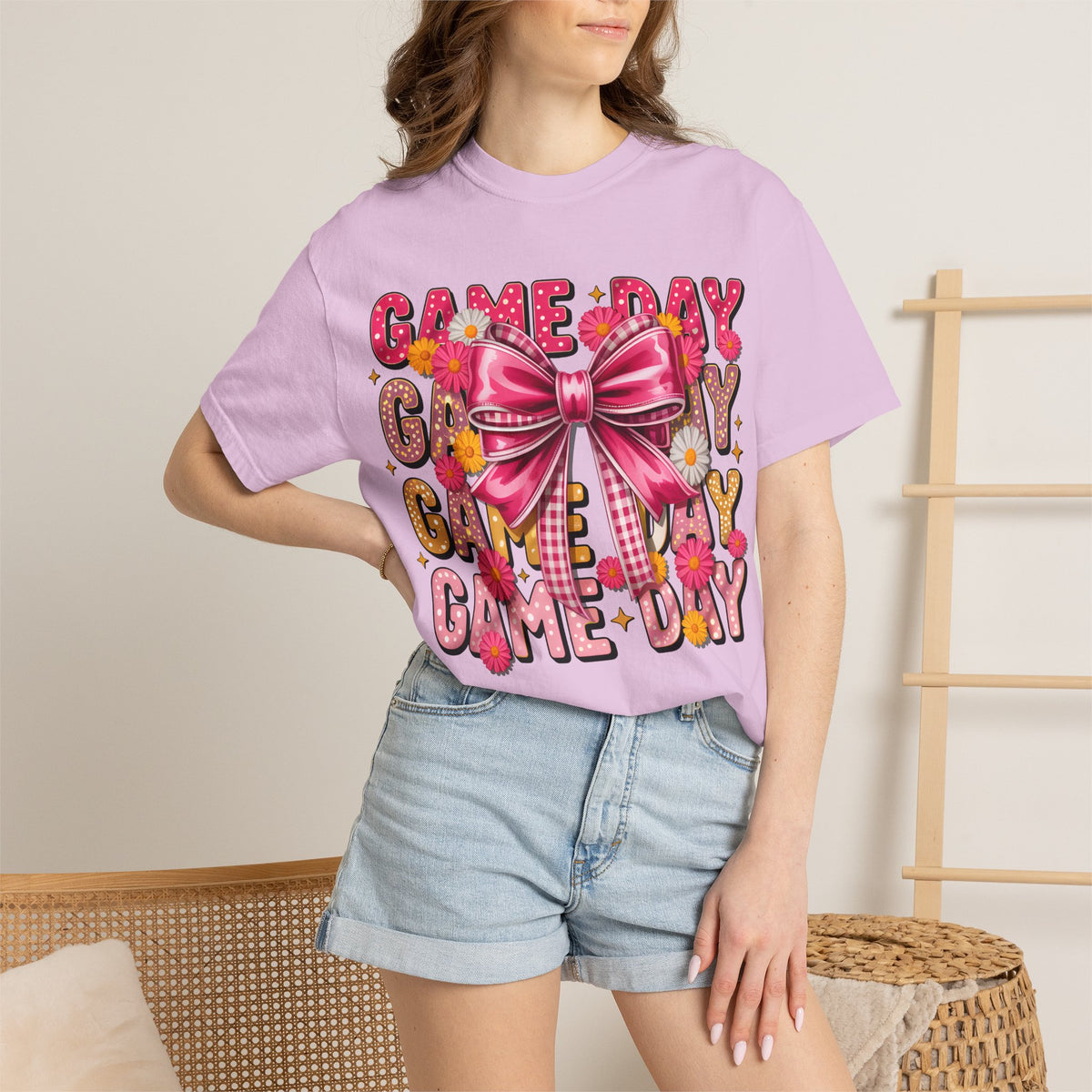 Game Day T-Shirt — Pink Bow Cheer Graphic Tee
