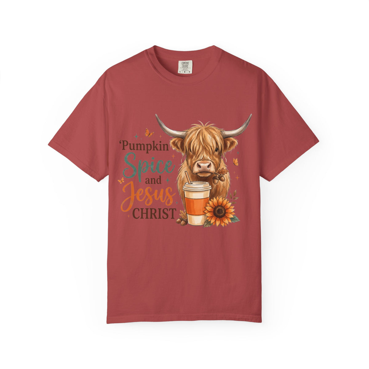 Pumpkin Spice and Jesus T-Shirt — Fall Cow Coffee Graphic Tee