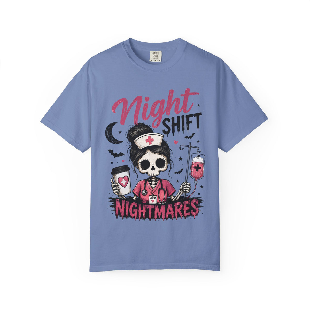 Night Shift Nightmares T-Shirt — Nurse Skull Horror Medical Staff Tee