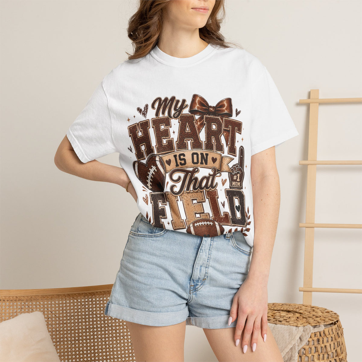 Football Mom/Dad T-Shirt — “My Heart Is On That Field” Fan Tee