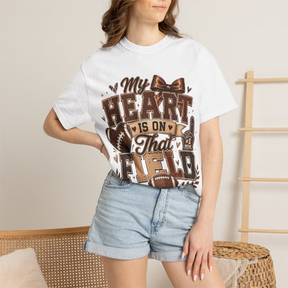 Football Mom/Dad T-Shirt — “My Heart Is On That Field” Fan Tee