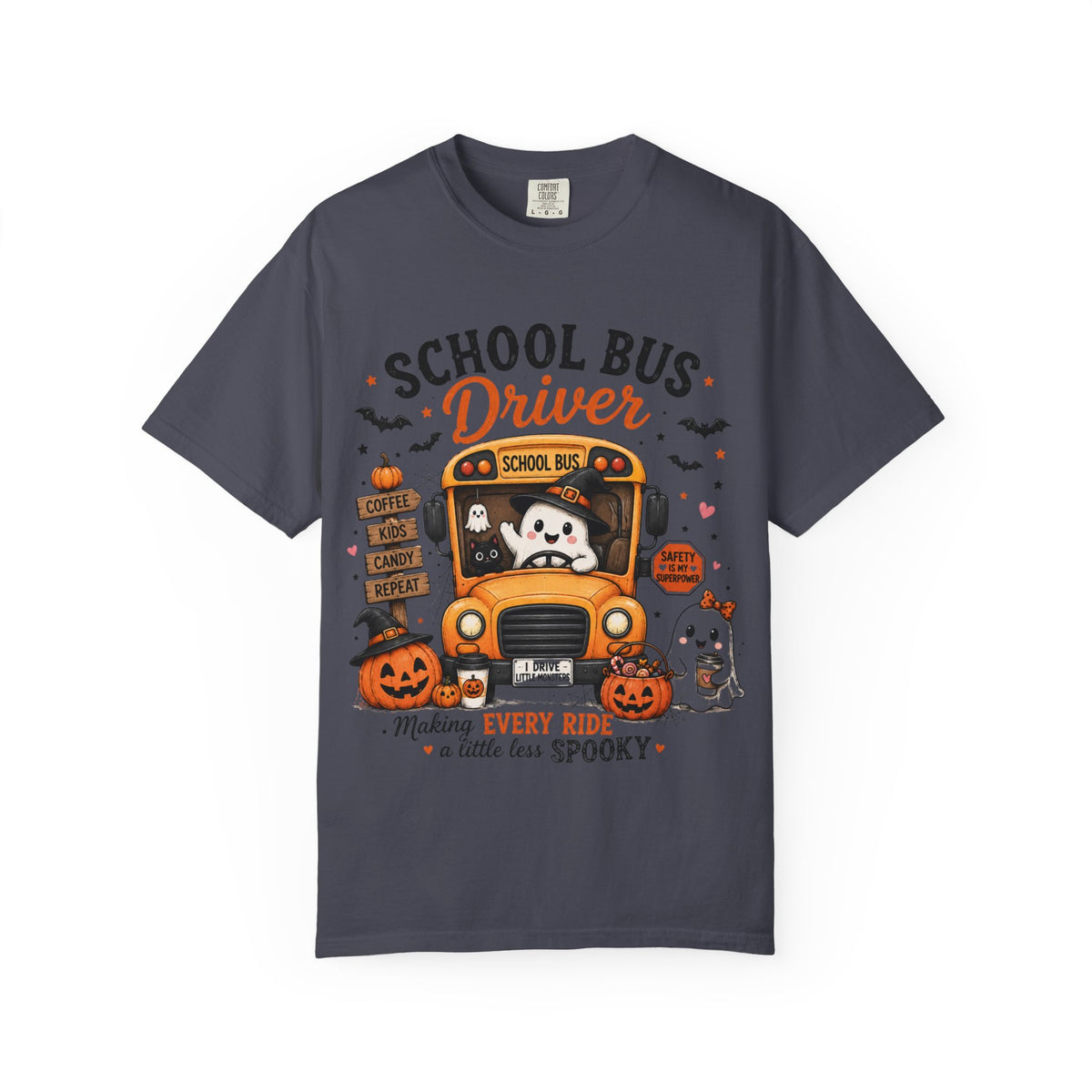 School Bus Driver Halloween T‑Shirt — "Making Every Ride a Little Less Spooky"