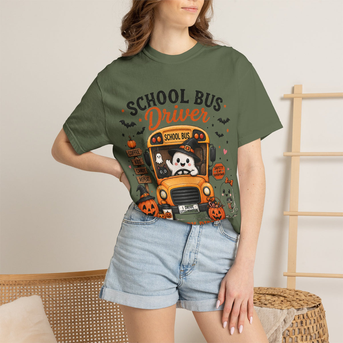 School Bus Driver Halloween T‑Shirt — "Making Every Ride a Little Less Spooky"