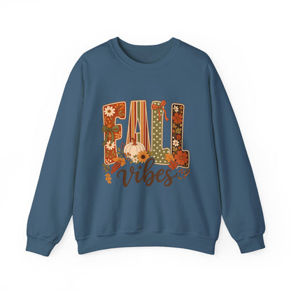 Fall Vibes Sweatshirt — Cozy Autumn Pumpkin Floral Crewneck
