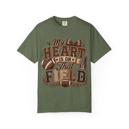 Football Mom/Dad T-Shirt — “My Heart Is On That Field” Fan Tee