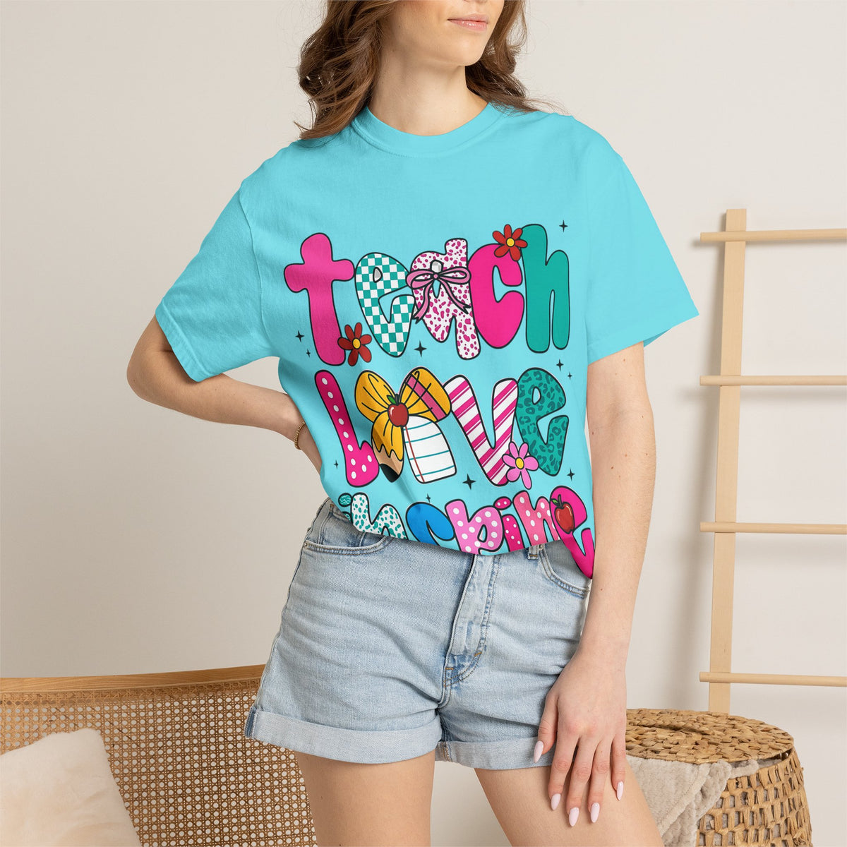 Teach Love Inspire T-Shirt — Colorful Teacher Appreciation Tee