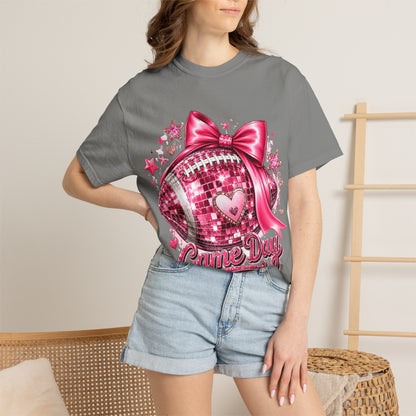 Game Day Pink Football T-Shirt — Sparkle Bow 'Game Day' Tee