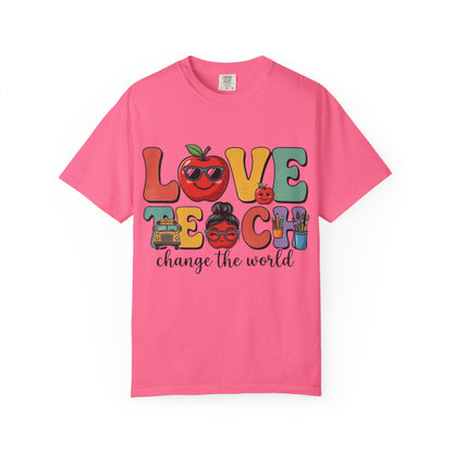 Love Teach "Change the World" Teacher T-Shirt