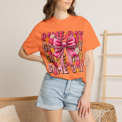Game Day T-Shirt — Pink Bow Cheer Graphic Tee