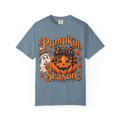 Pumpkin Season T-Shirt — Cute Jack-O’-Lantern & Ghost Fall Tee