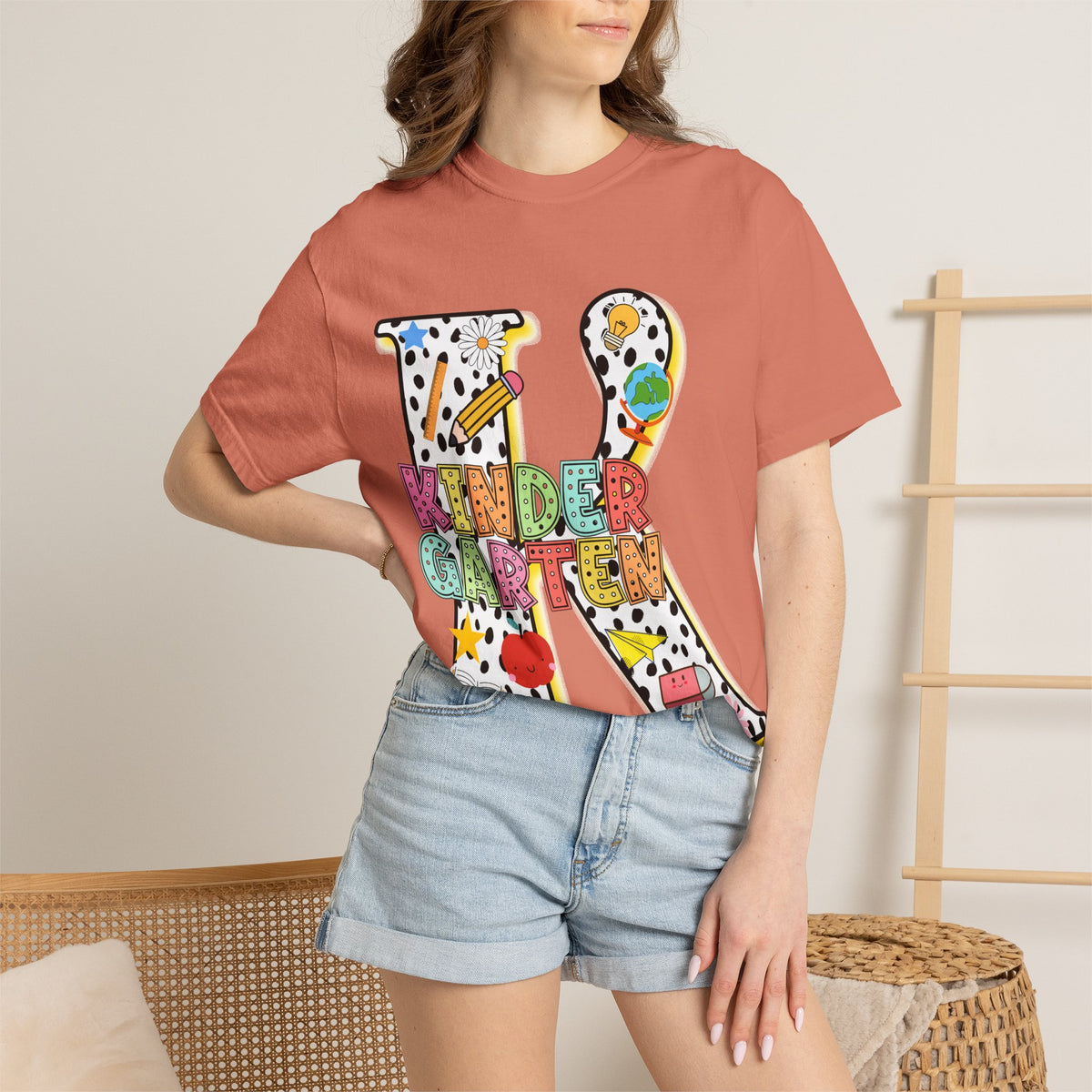Kindergarten Letter T-Shirt — Cute School Teacher & Student Back-to-School Tee