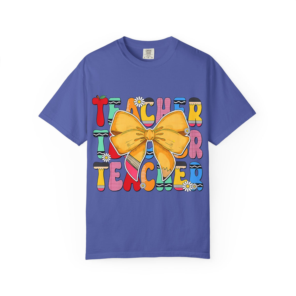 Teacher Bow T-Shirt — Colorful Retro Teacher Appreciation Tee