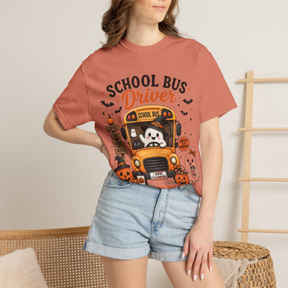 School Bus Driver Halloween T‑Shirt — "Making Every Ride a Little Less Spooky"