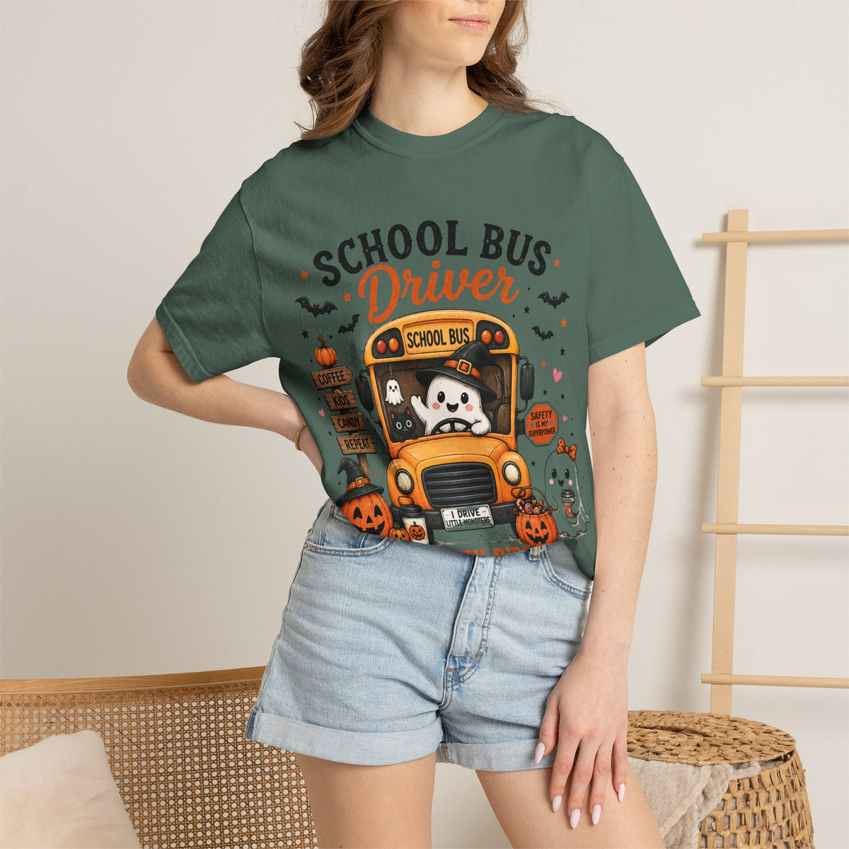 School Bus Driver Halloween T‑Shirt — "Making Every Ride a Little Less Spooky"