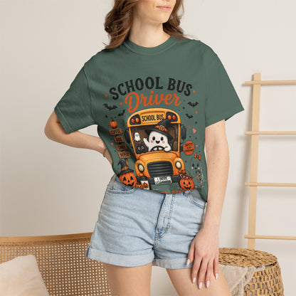 School Bus Driver Halloween T‑Shirt — "Making Every Ride a Little Less Spooky"