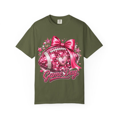 Game Day Pink Football T-Shirt — Sparkle Bow 'Game Day' Tee
