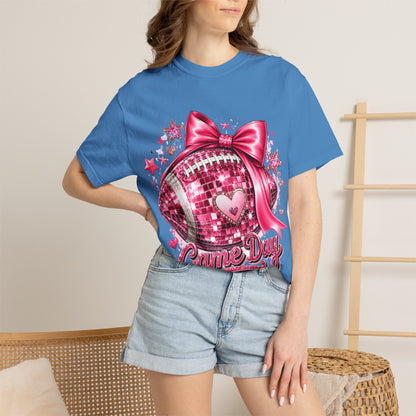 Game Day Pink Football T-Shirt — Sparkle Bow 'Game Day' Tee
