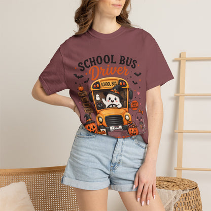 School Bus Driver Halloween T‑Shirt — "Making Every Ride a Little Less Spooky"