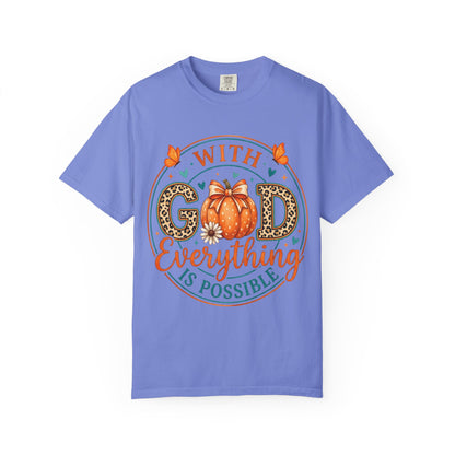 "With God Everything Is Possible" Pumpkin Fall T-Shirt