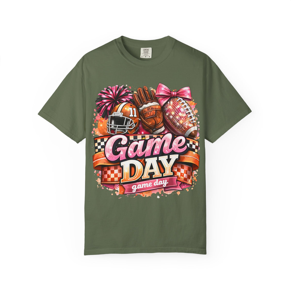 Game Day Football Tee — Cheerleader & Pom Pom Sports Shirt
