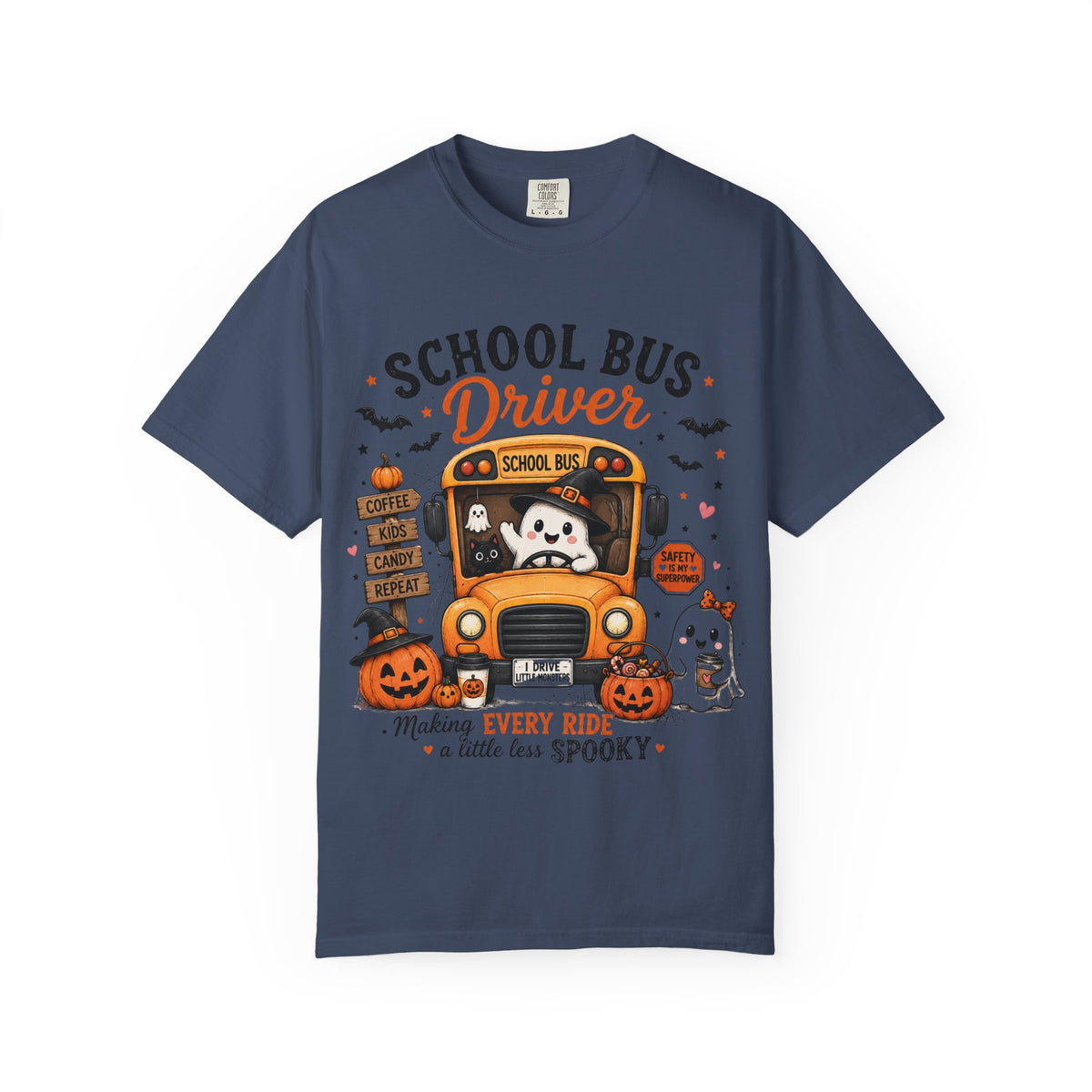 School Bus Driver Halloween T‑Shirt — "Making Every Ride a Little Less Spooky"