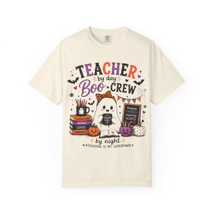Teacher by Day Boo Crew T-Shirt — Halloween Teacher Tee
