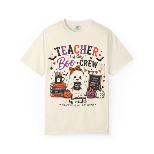 Teacher by Day Boo Crew T-Shirt — Halloween Teacher Tee