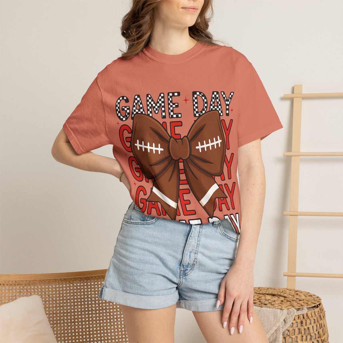 Game Day Football Bow T-Shirt