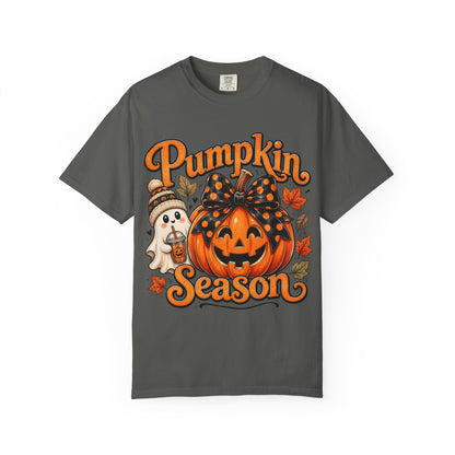 Pumpkin Season T-Shirt — Cute Jack-O’-Lantern & Ghost Fall Tee