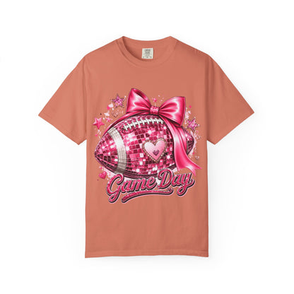 Game Day Pink Football T-Shirt — Sparkle Bow 'Game Day' Tee