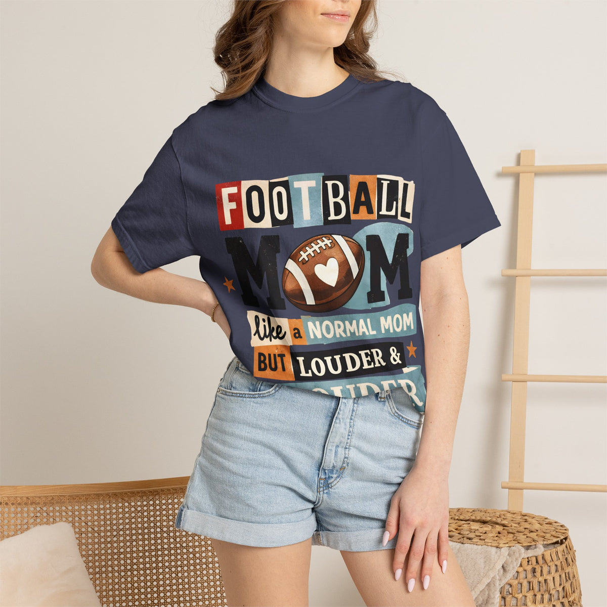 Football Mom T-Shirt — "Like a Normal Mom but Louder & Prouder"