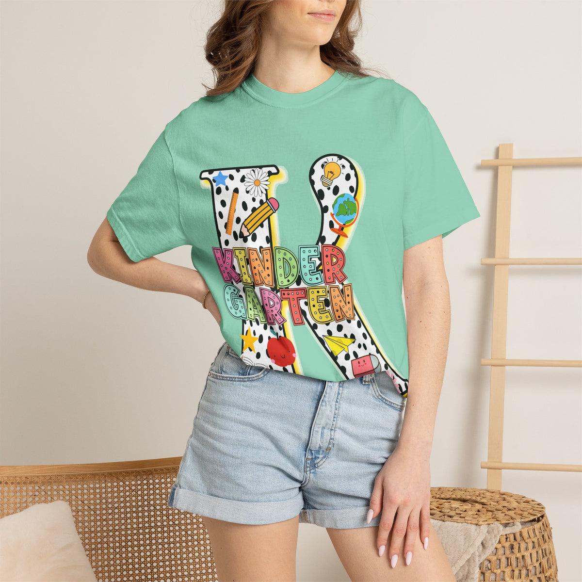 Kindergarten Letter T-Shirt — Cute School Teacher & Student Back-to-School Tee