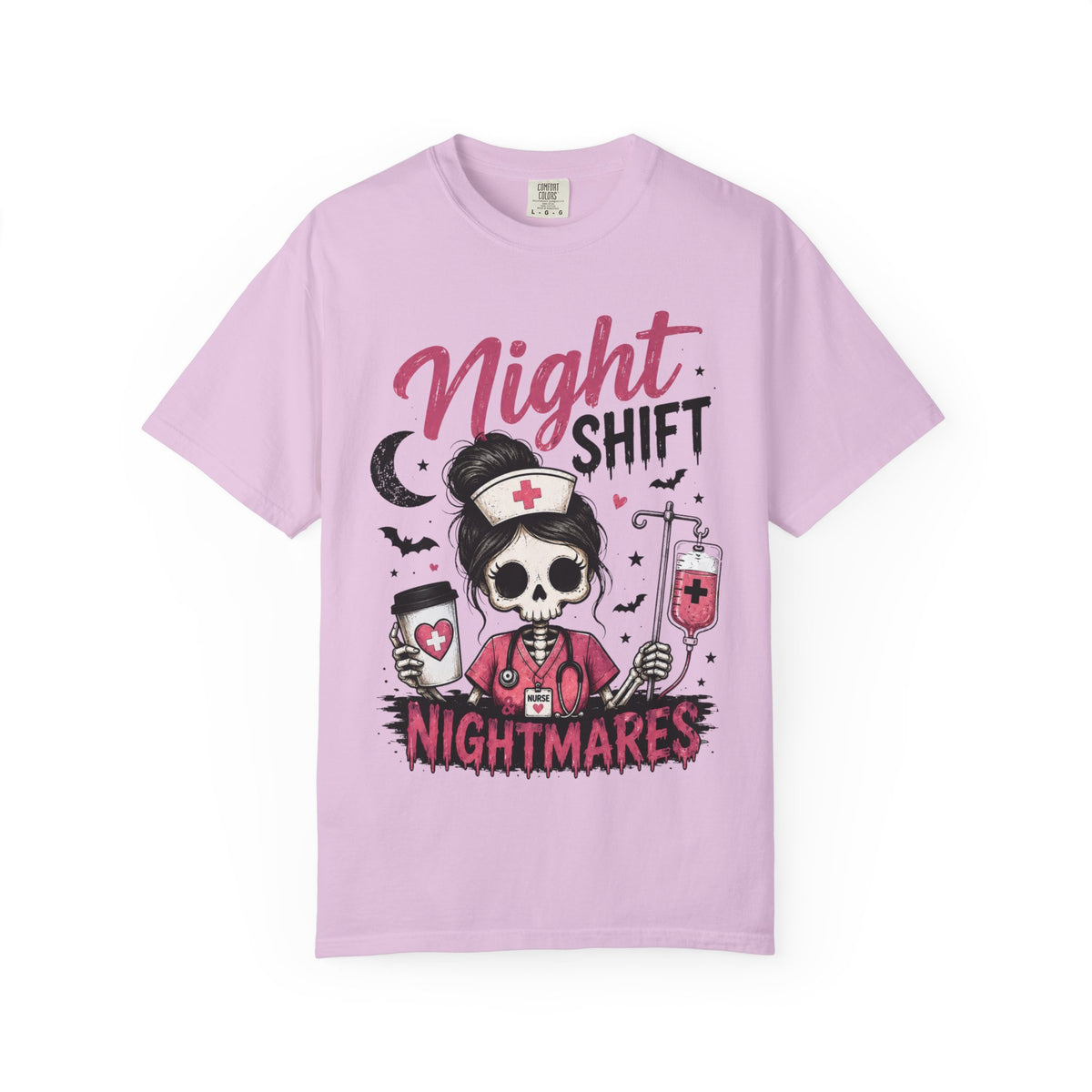 Night Shift Nightmares T-Shirt — Nurse Skull Horror Medical Staff Tee