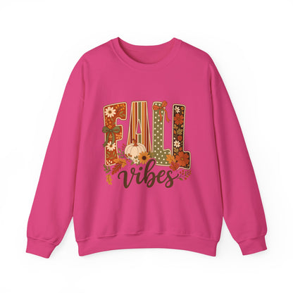 Fall Vibes Sweatshirt — Cozy Autumn Pumpkin Floral Crewneck