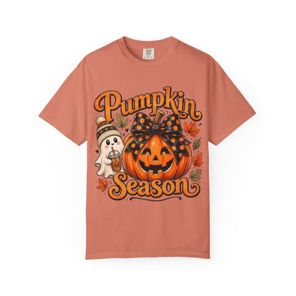 Pumpkin Season T-Shirt — Cute Jack-O’-Lantern & Ghost Fall Tee