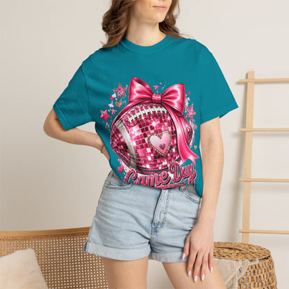 Game Day Pink Football T-Shirt — Sparkle Bow 'Game Day' Tee