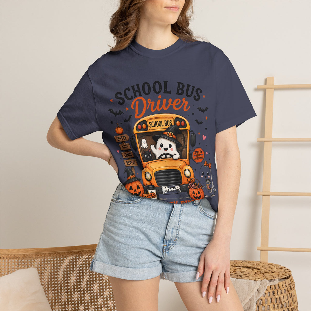 School Bus Driver Halloween T‑Shirt — "Making Every Ride a Little Less Spooky"