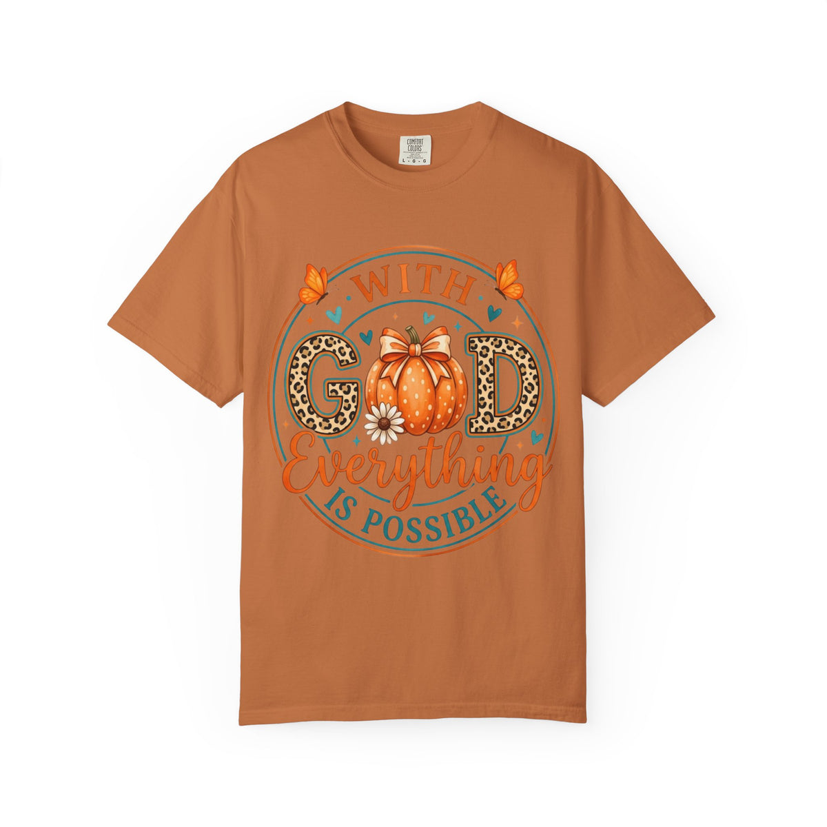 "With God Everything Is Possible" Pumpkin Fall T-Shirt