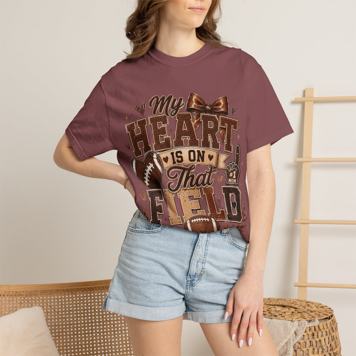 Football Mom/Dad T-Shirt — “My Heart Is On That Field” Fan Tee