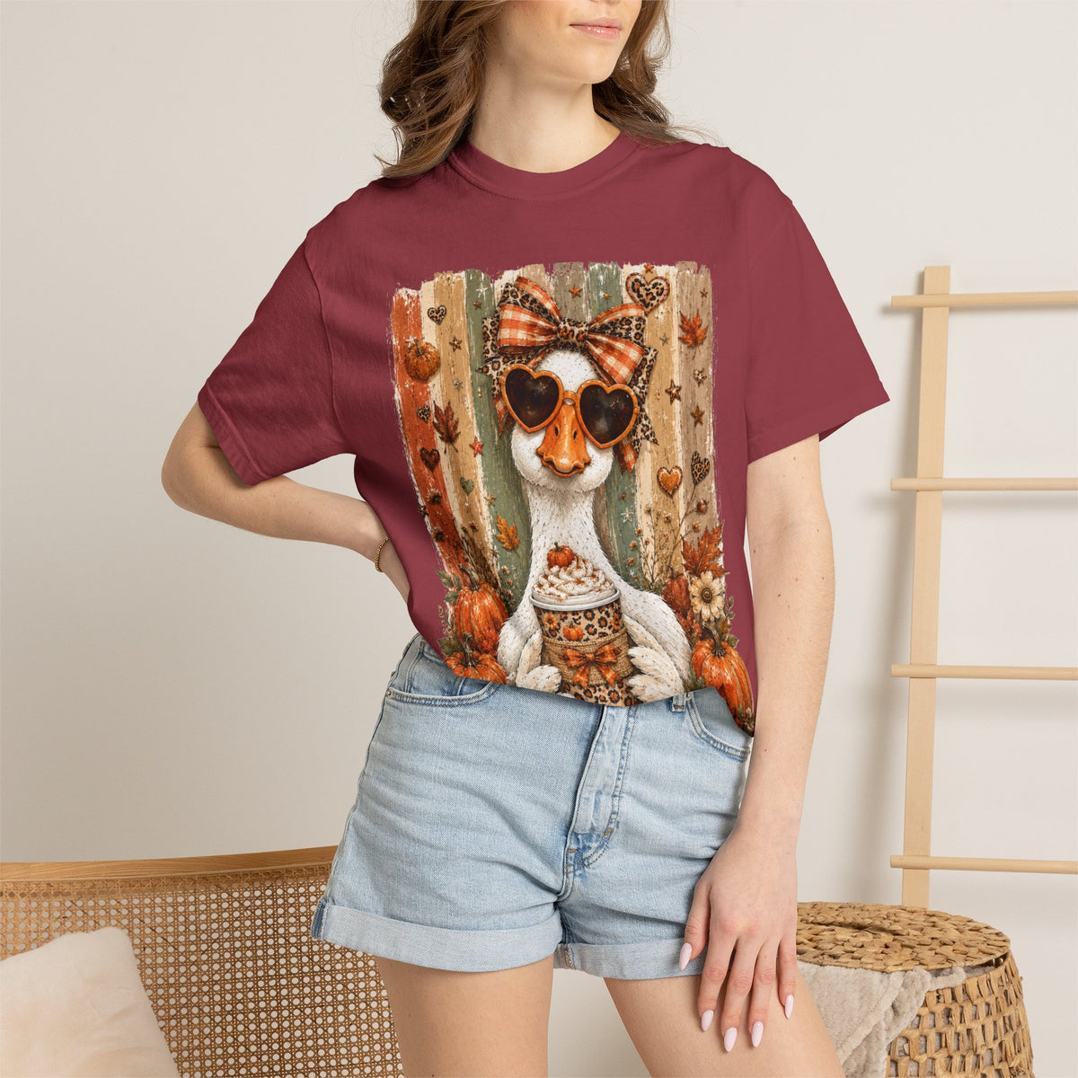 Fall Cat Pumpkin Tee – Cute Autumn Cat with Pumpkin Spice Latte T-Shirt