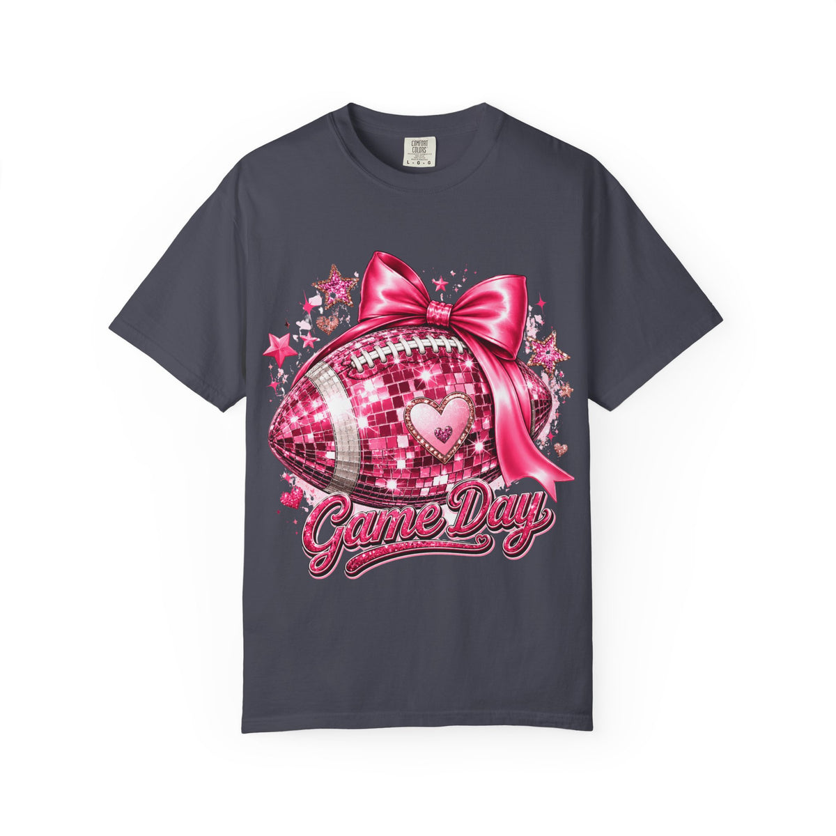 Game Day Pink Football T-Shirt — Sparkle Bow 'Game Day' Tee