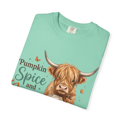 Pumpkin Spice and Jesus T-Shirt — Fall Cow Coffee Graphic Tee